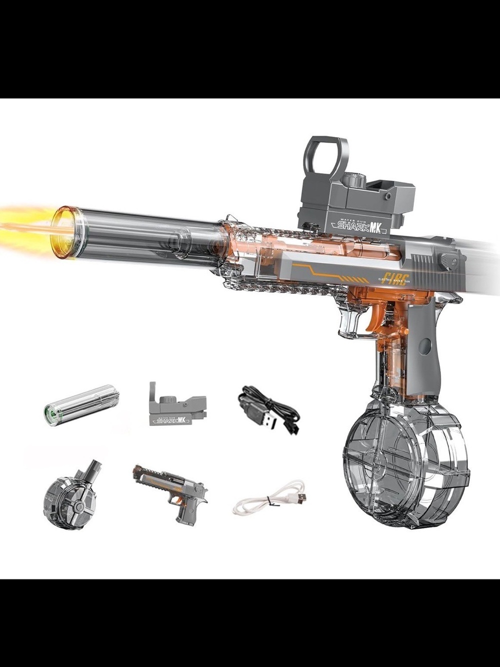 Electric Automatic Water Gun (Black Color) (Rechargeable Battery)